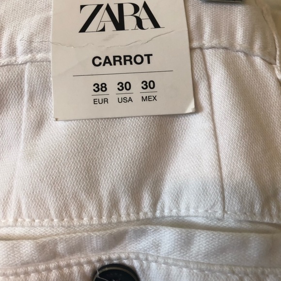 NWT Zara Women’s White Cotton and Linen Blend High Rise Pants Size 30 - Picture 2 of 4